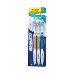 ESCOVA DE DENTE BIANCO CLEAN ACTION MACIA COM 3UN