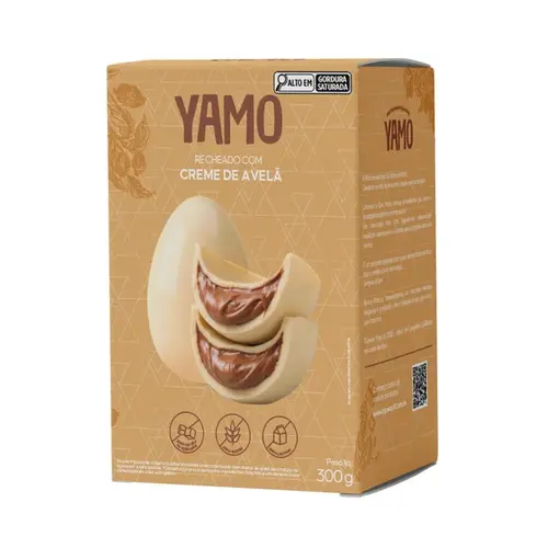 OVO DE PASCOA YAMO CHOCOLATE BRANCO COM AVELA - ZERO AÇÚCAR, ZERO GLÚTEN E ZERO LACTOSE 300G