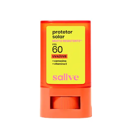 SALLVE PROTETOR SOLAR FACIAL EM BASTÃO FPS60 SEM COR 15G