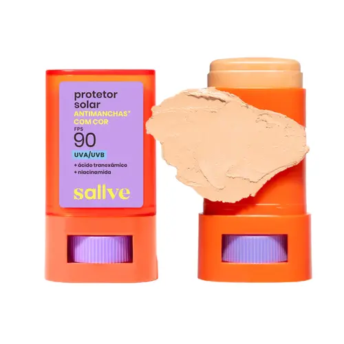 SALLVE PROTETOR SOLAR FACIAL EM BASTÃO COR 3 FPS90 15G