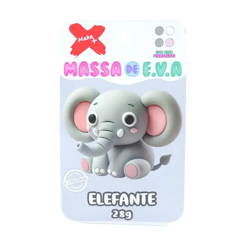 MASSA DE EVA CRIATIVA ELEFANTE COM 4 CORES