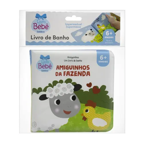LIVRO DO BEBE PARA BANHO AMIGUINHOS DA FAZENDA