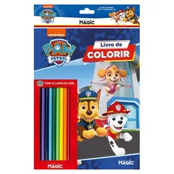 LIVRO INFANTIL COM KIT DE LAPIS DE COR PATRULHA CANINA MAGIC K