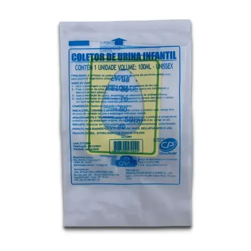 COLETOR DE URINA INFANTIL UNISSEX 100ML