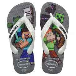 CHINELO HAVAIANAS KIDS MINECRAFT CINZA TAM 23/24