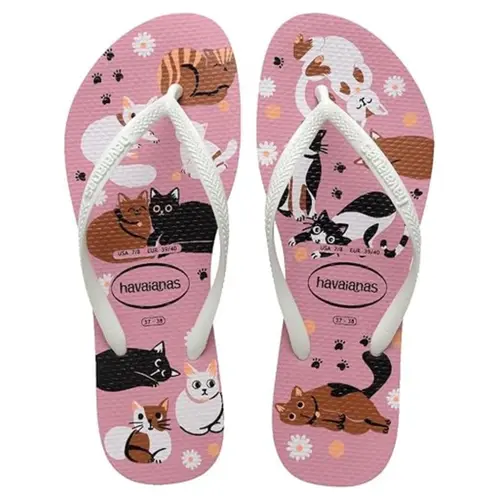 CHINELO HAVAIANAS SLIM PETS ROSA CHIFFON TAM 23