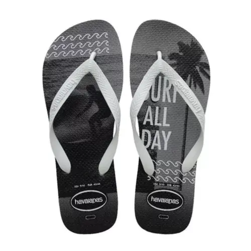 CHINELO HAVAIANAS TOP ATHLETIC CINZA BRANCO TAM 37
