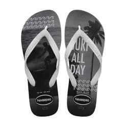 CHINELO HAVAIANAS TOP ATHLETIC CINZA BRANCO TAM 37