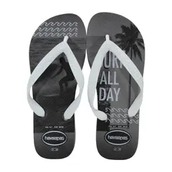 CHINELA HAVAIANAS TOP ATHLETIC CINZA AÇO E BRANCO TAM 39