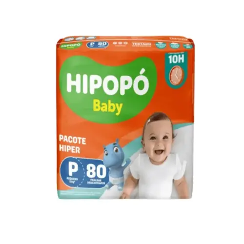 FRALDA HIPOPO BABY HIPER P 80 UNIDADES