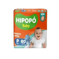 FRALDA HIPOPO BABY HIPER P 80 UNIDADES