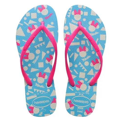 CHINELO HAVAIANAS SLIM DISNEY AZUL/ROSA TAM 25/26