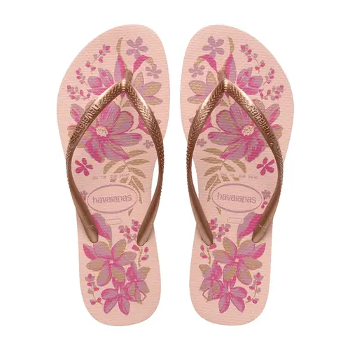 CHINELO HAVAIANAS SLIM ORGANIC ROSA/DOURADO TAM 33/34