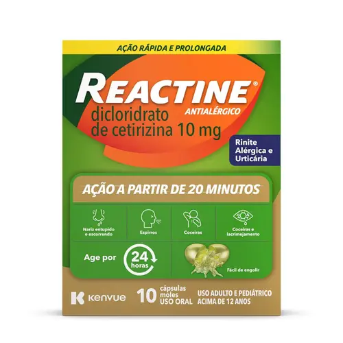 REACTINE 10MG COM 10 CAPSULAS MOLES