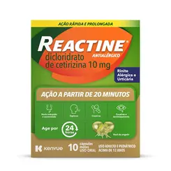 REACTINE 10MG COM 10 CAPSULAS MOLES