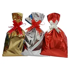 SACO PARA PRESENTE METALIZADO 25X37CM CASUAL COM SACO + LAÇO + CARTÃO