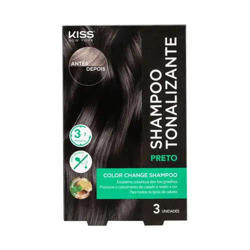 SHAMPOO TONALIZANTE KISS NEW YORK COLOR CHANGE PRETO