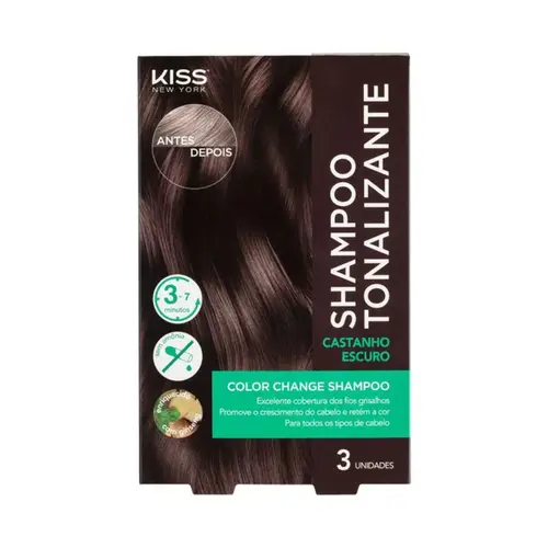SHAMPOO TONALIZANTE KISS NEW YORK COLOR CHANGE CASTANHO ESCURO