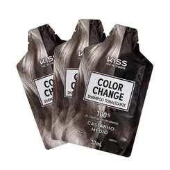 SHAMPOO TONALIZANTE KISS NEW YORK COLOR CHANGE CASTANHO MEDIO