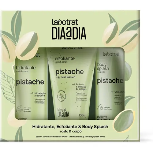 KIT LABOTRAT DIA A DIA HIDRATANTE + BODY SPLASH + ESFOLIANTE PISTACHE