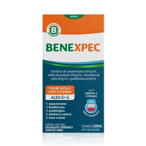 BENEXPEC XAROPE SABOR FRAMBOESA 120ML