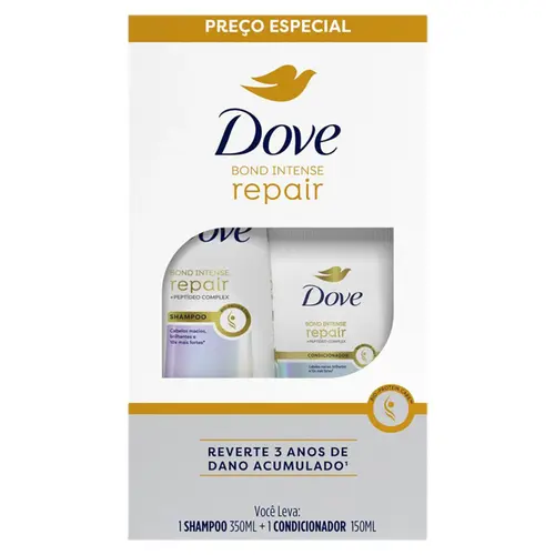 KIT DOVE BOND REPAIR PEPTIDEO SHAMPOO 350ML + CONDICIONADOR 150ML