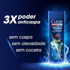 SHAMPOO ANTICASPA CLEAR MEN HIDRATAÇÃO CAMPEÃ 400ML
