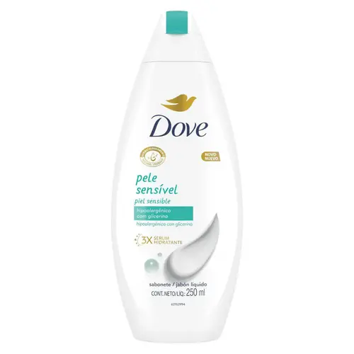 SABONETE LIQUIDO DOVE PELE SENSIVEL 250ML