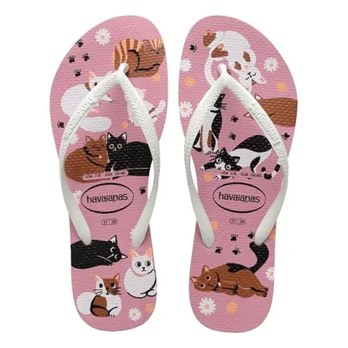 CHINELO HAVAIANAS SLIM PETS ROSA CHIFFON TAMANHO 25/26