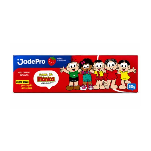 PASTA DE DENTE JADEPRO TURMA DA MONICA MORANGO 50G