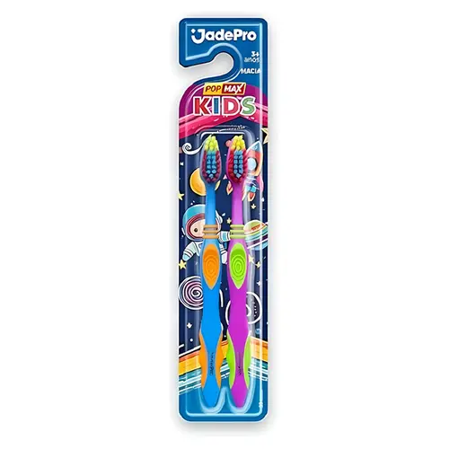 ESCOVA DE DENTE JADEPRO POPMAX KIDS 2 UNIDADES