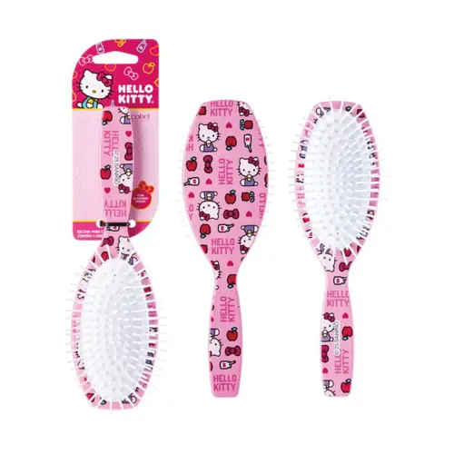 ESCOVA DE CABELO HELLO KITTY ALMOFADADA OVAL ESTAMPADA REF 11300