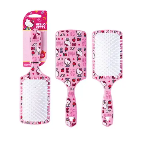 ESCOVA DE CABELO HELLO KITTY ALMOFADADA QUADRADA ESTAMPADA REF 11200
