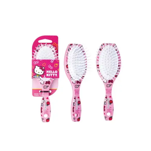 ESCOVA DE CABELO HELLO KITTY ALMOFADADA OVAL PEQUENA REF 11500