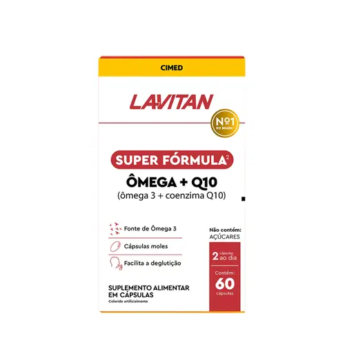 SUPLEMENTO LAVITAN SUPER FORMULA OMEGA 3 + Q10 COM 60 CAPSULAS