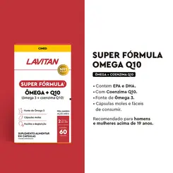SUPLEMENTO LAVITAN SUPER FORMULA OMEGA 3 + Q10 COM 60 CAPSULAS