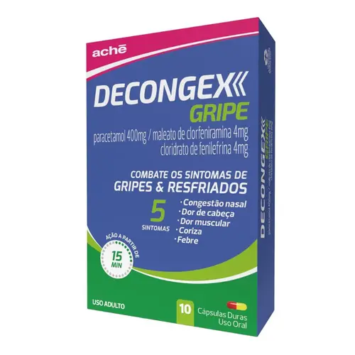 DECONGEX GRIPE COM 10 CAPSULAS