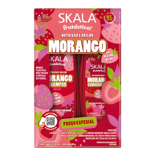 KIT SKALA FRUTASTICA MORANGO SHAMPOO 325ML + CONDICIONADOR 200ML