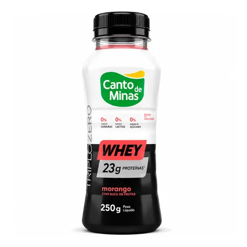 IOGURTE WHEY 23G TRIPLO ZERO CANTO DE MINAS MORANGO 250G