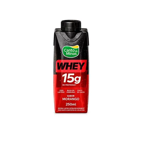 BEBIDA LACTEA CANTO DE MINAS WHEY 15G MORANGO 250G