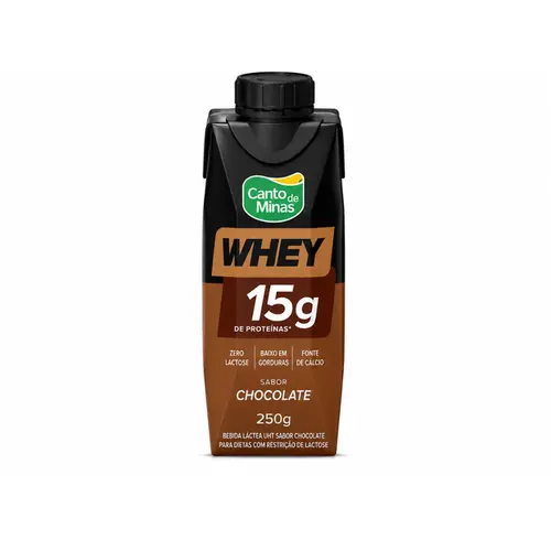 BEBIDA LACTEA CANTO DE MINAS WHEY 15G CHOCOLATE 250G