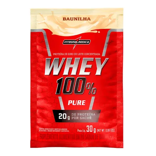 WHEY 100% SACHE INTEGRALMEDICA BAUNILHA 30G