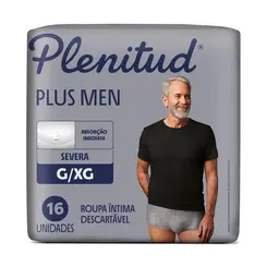 ROUPA INTIMA PLENITUD PLUS MEN G/XG COM 16 UNIDADES