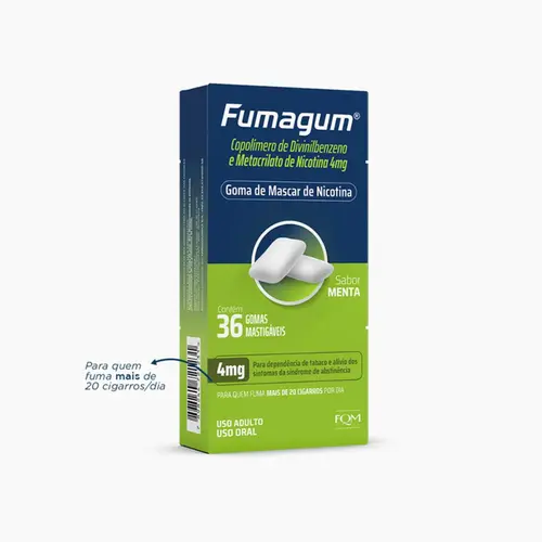 FUMAGUM MENTA 4MG COM 36 GOMAS