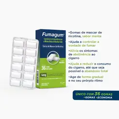 FUMAGUM MENTA 4MG COM 36 GOMAS