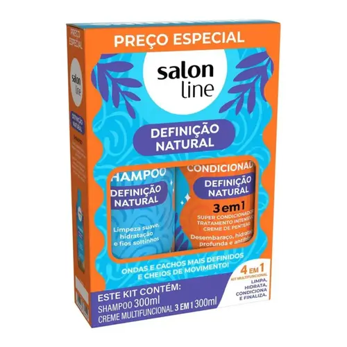 KIT SALON LINE DEFINIÇÃO NATURAL SHAMPOO E CONDICIONADOR 300ML