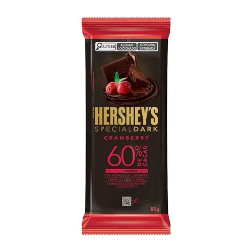 BARRA DE CHOCOLATE HERSHEYS SPECIAL DARK CRANBERRY 60% CACAU 85G