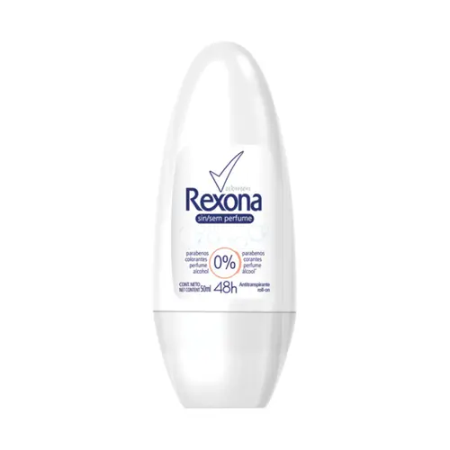 DESODORANTE ROLL ON REXONA SEM PERFUME 50ML