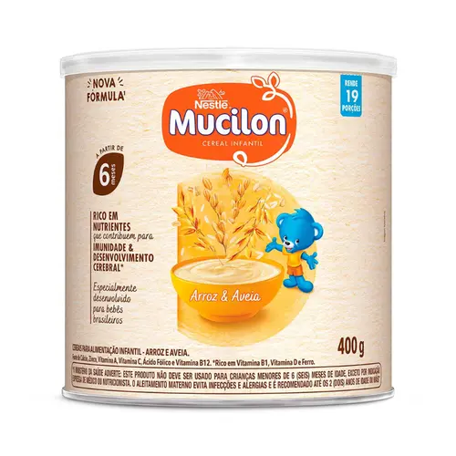 MUCILON ARROZ E AVEIA LATA 400G