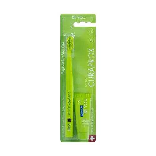 KIT CURAPROX ESCOVA DE DENTE 5460 + CREME DENTAL MAÇA VERDE + ALOE VERA 5460